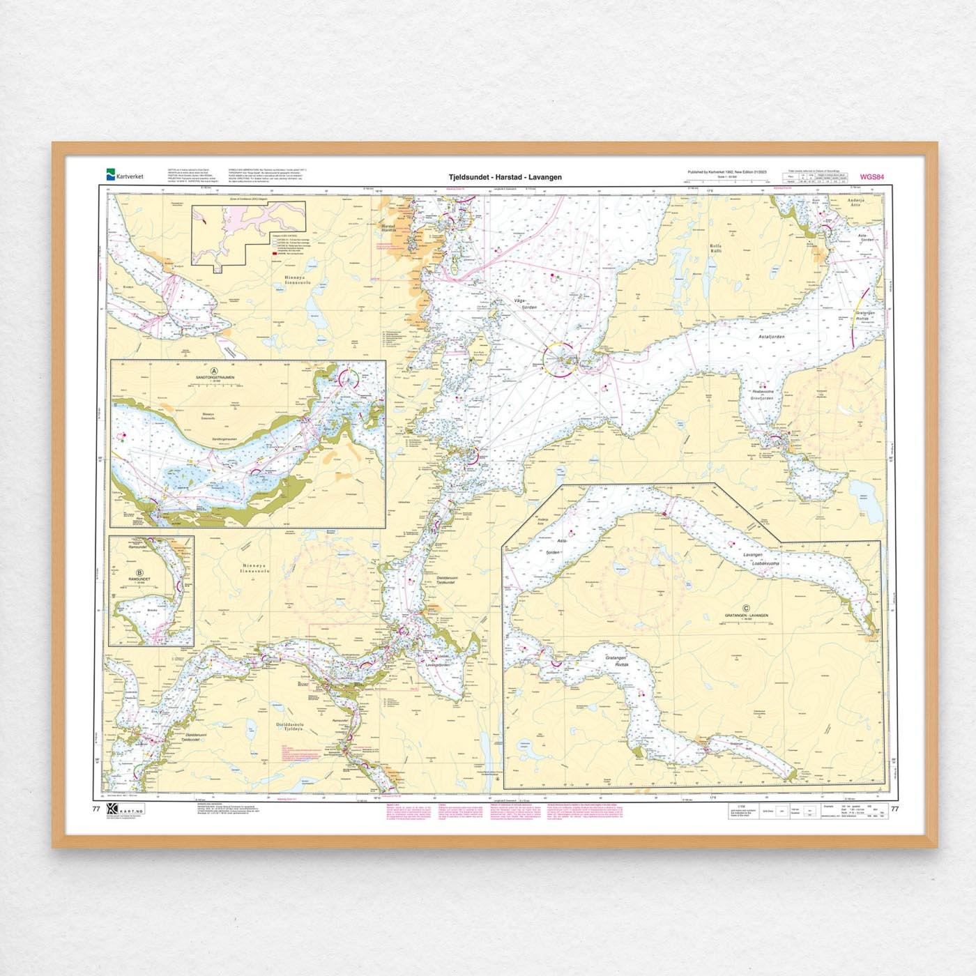 Kartverket - hovedkart 77: Tjeldsundet – Harstad – Lavangen - Image 3