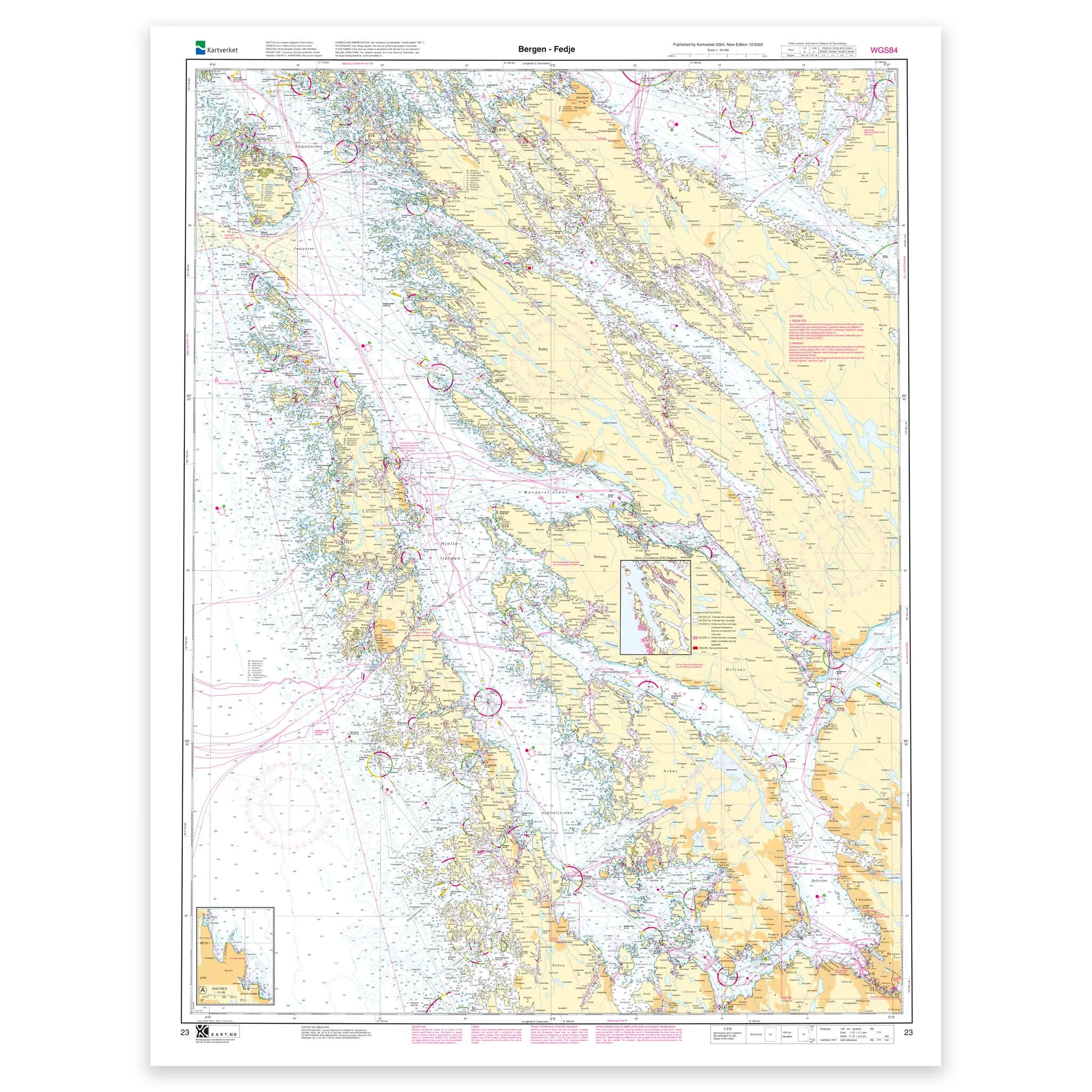 Kartverket - hovedkart 23: Bergen – Fedje