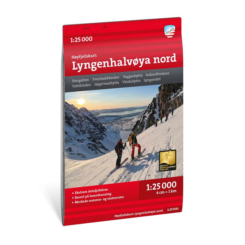 Høyfjellskart Lyngenhalvøya nord 1:25.000