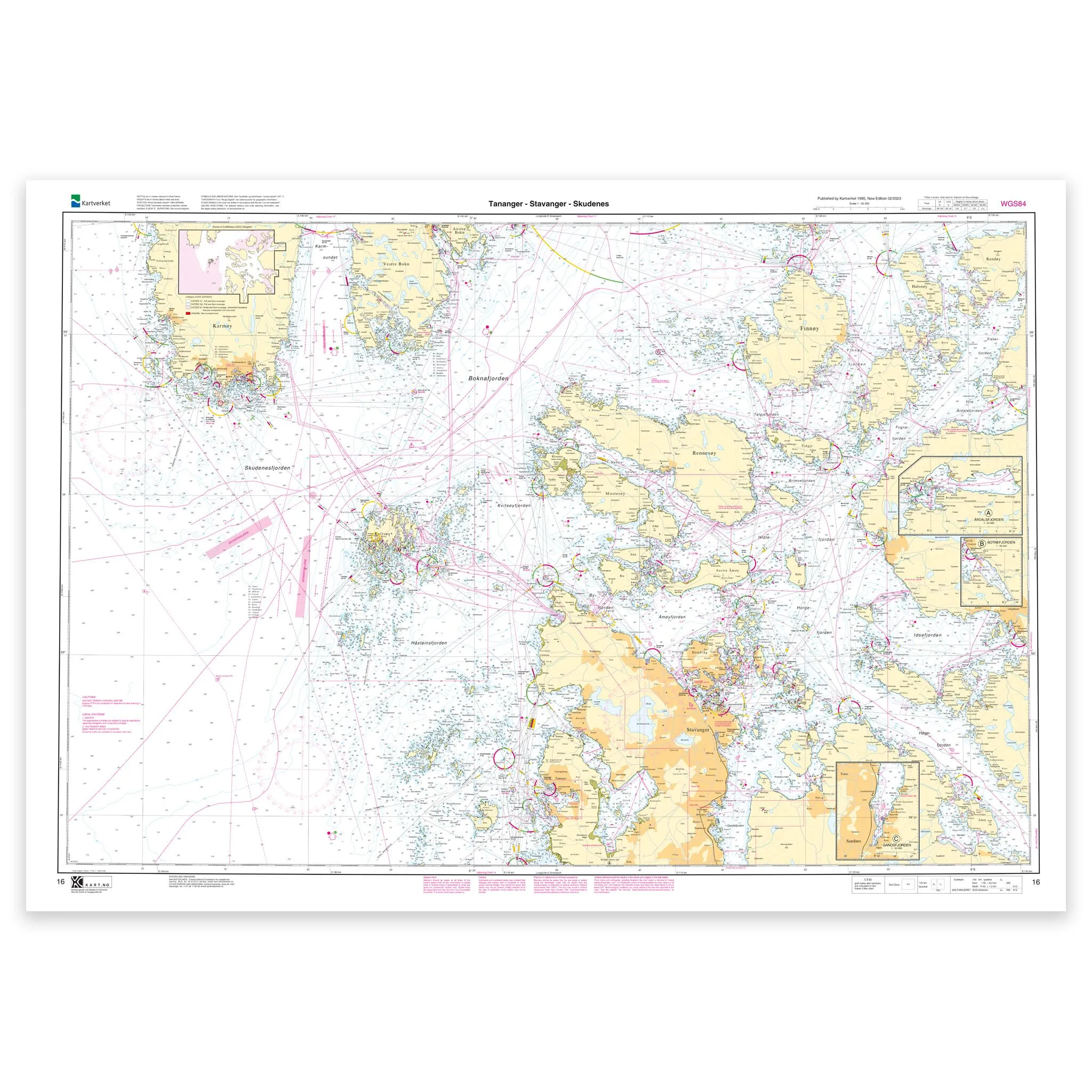 Kartverket - hovedkart 16: Tananger – Stavanger – Skudenes