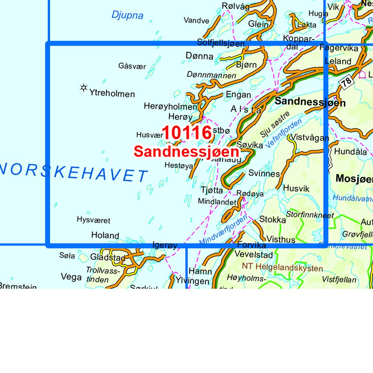 Sandnessjøen Norge-serien Turkart - Bilde 3