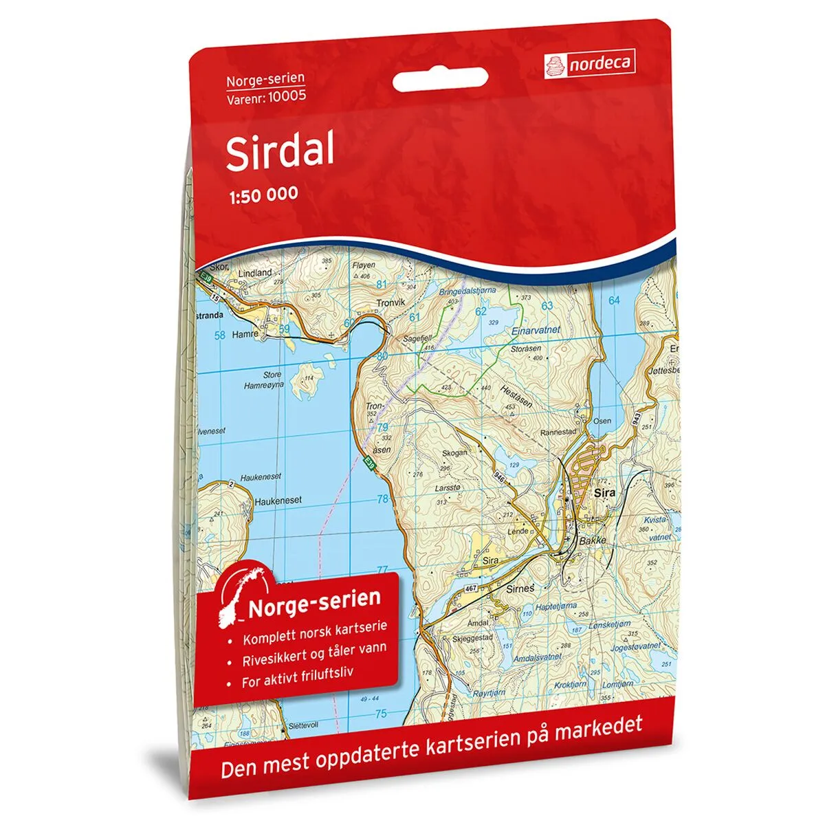 Produktbilde av sirdal norge-serien turkart