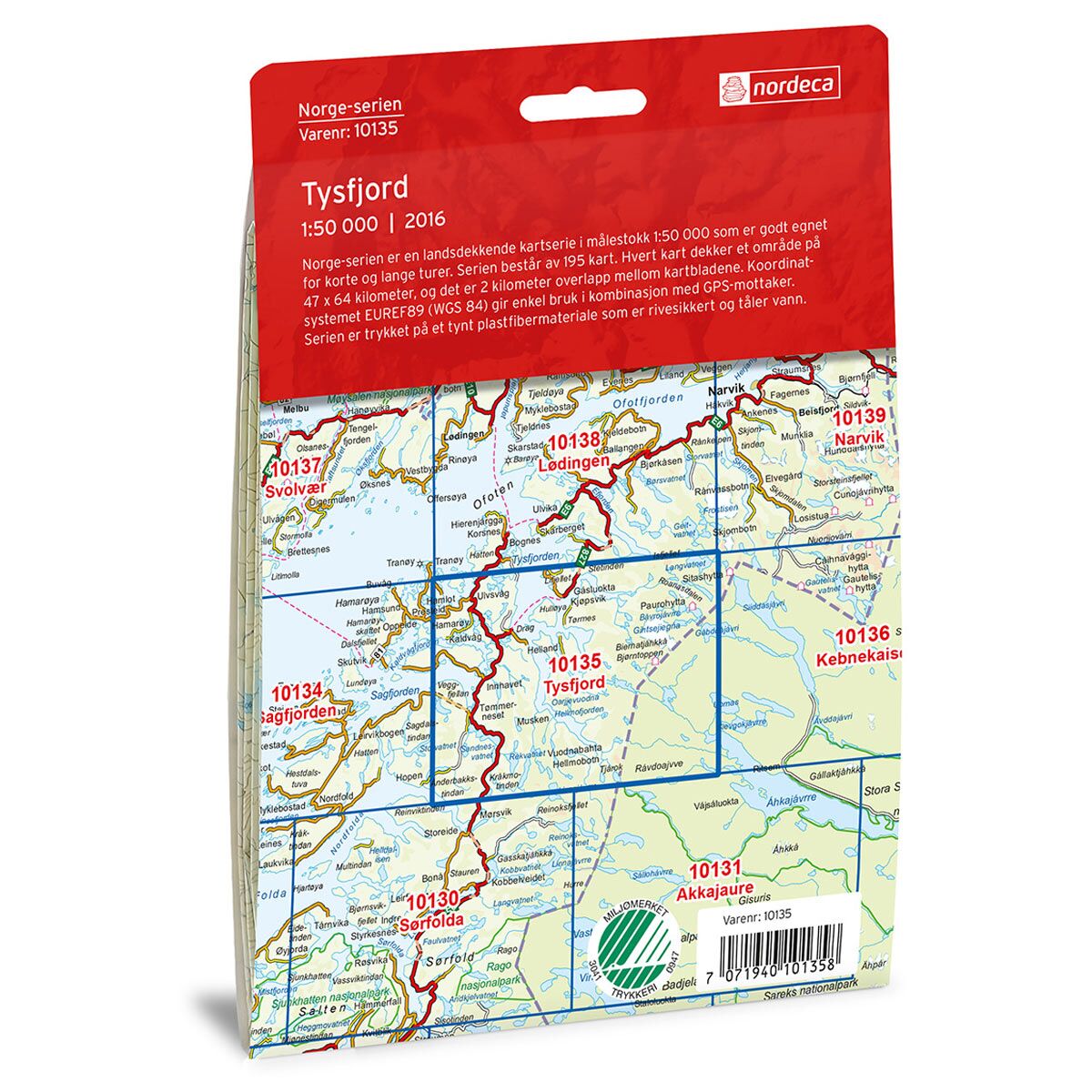 Tysfjord Norge-serien Turkart - Bilde 2