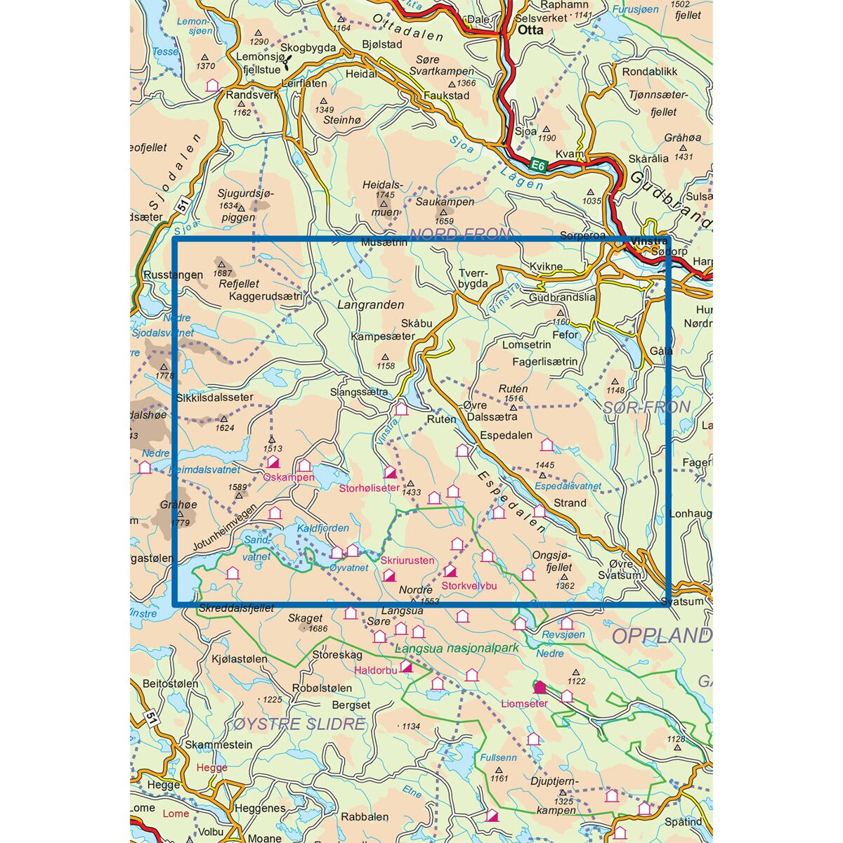 Skåbu-Espedalen-Fefor DNT Turkart - Bilde 2