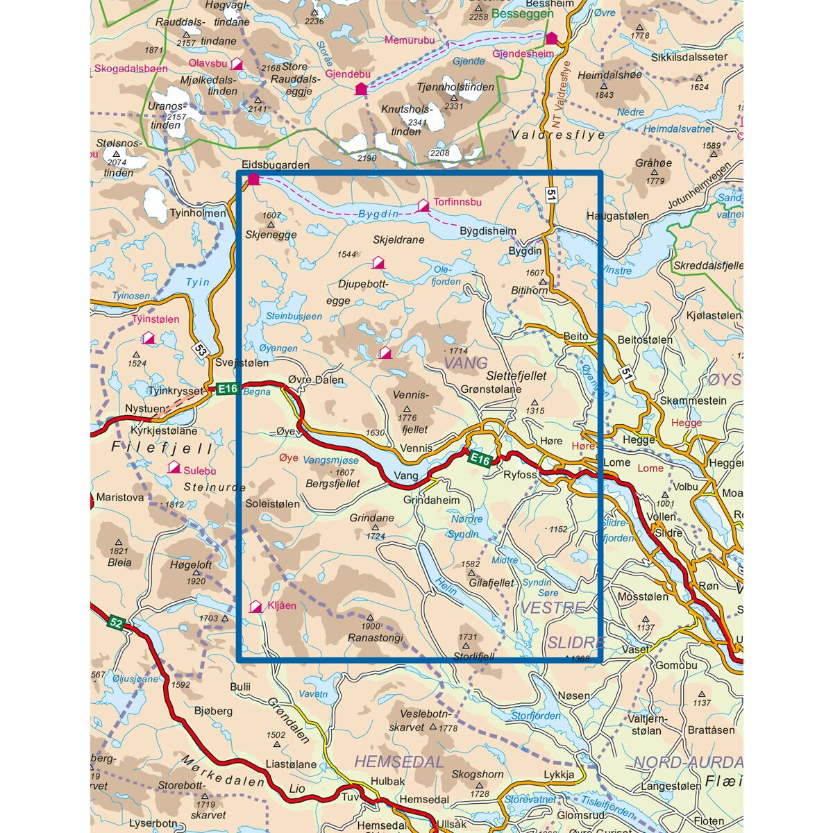 Vang i Valdres DNT Turkart - Bilde 3