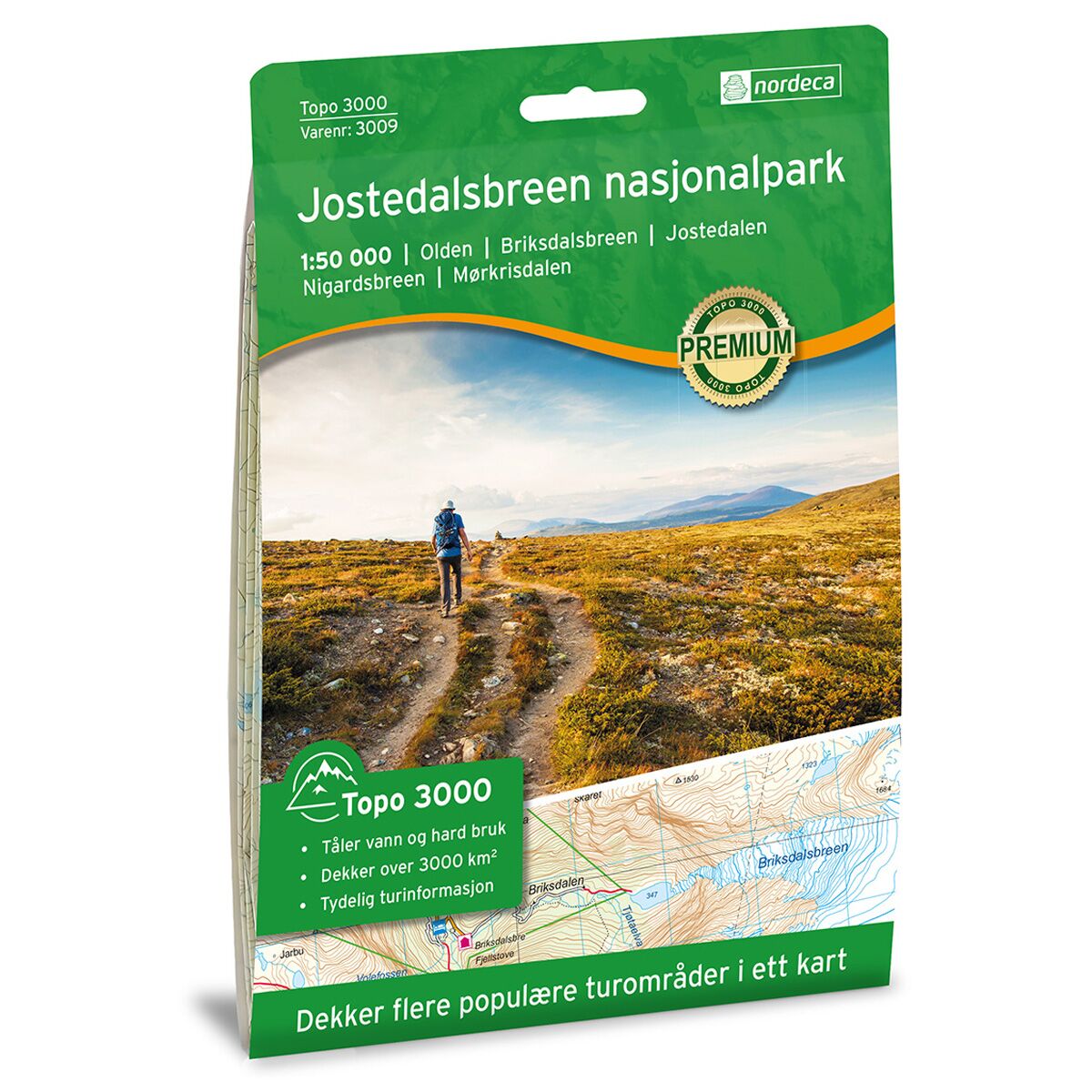 Produktbilde av jostedalsbreen nasjonalpark topo 3000 turkart