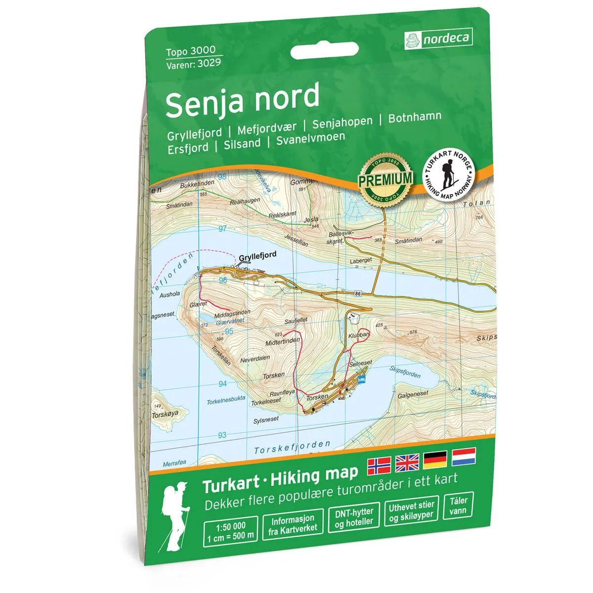 Produktbilde av senja nord topo 3000 turkart