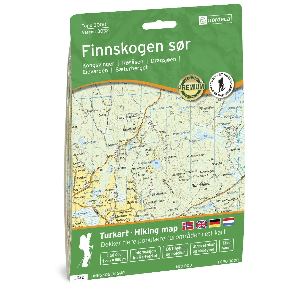 Produktbilde av finnskogen sør topo 3000 turkart