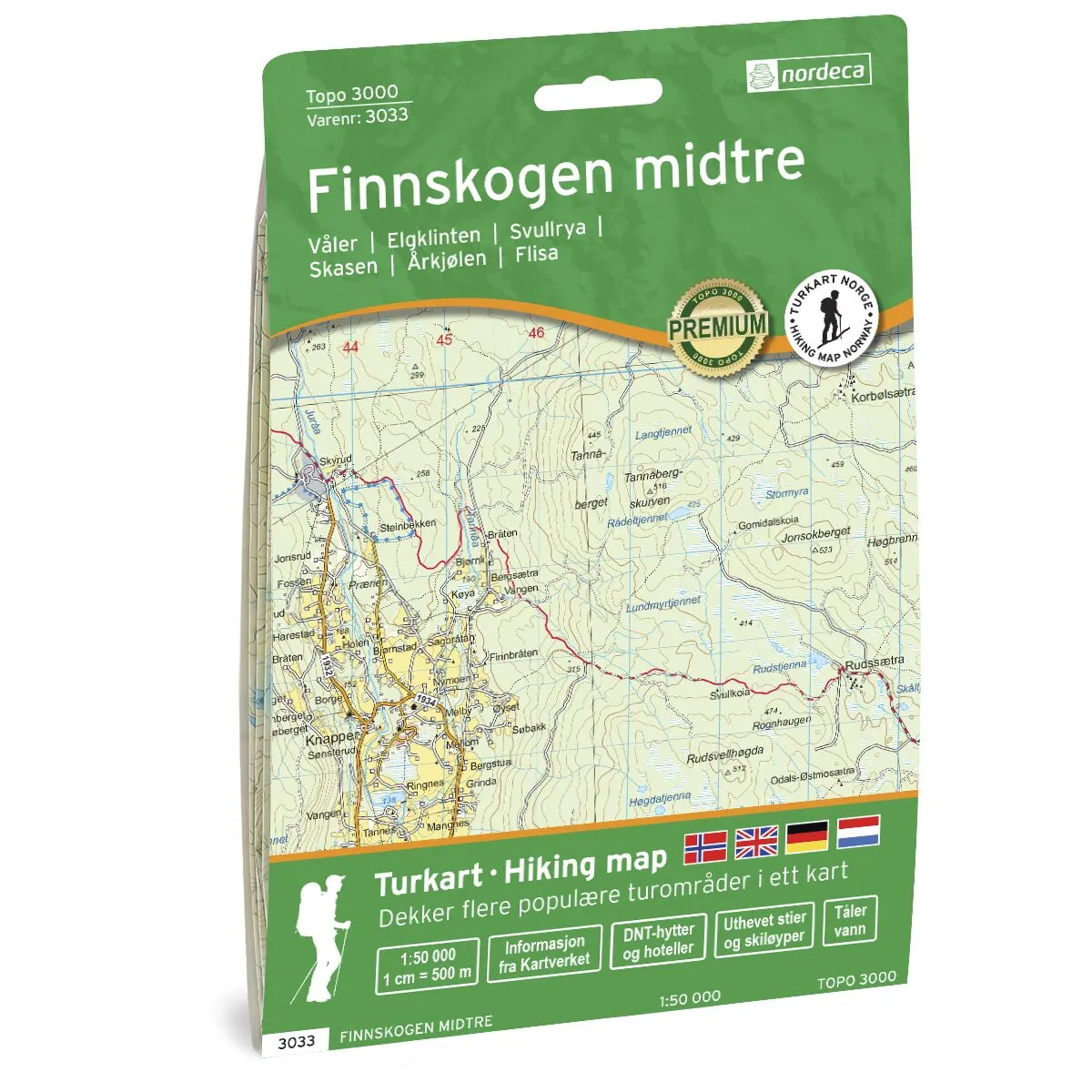 Produktbilde av finnskogen midtre topo 3000 turkart