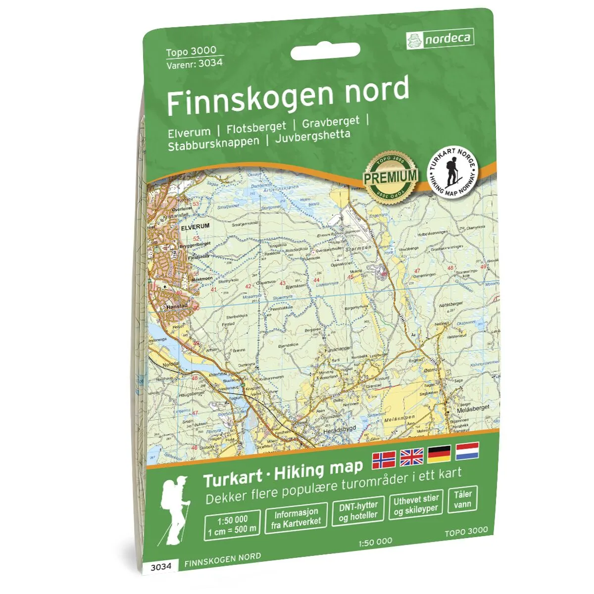 Produktbilde av finnskogen nord topo 3000 turkart
