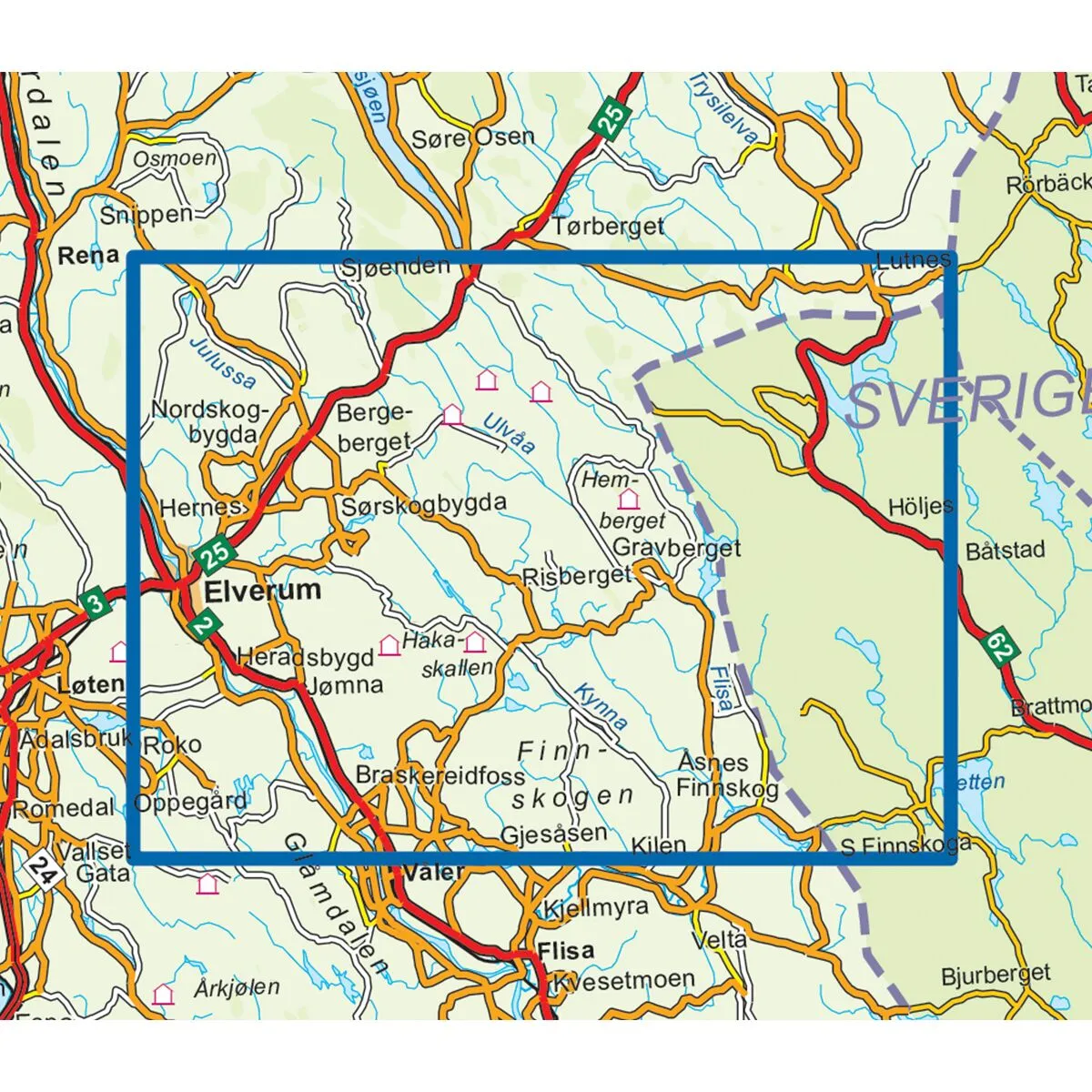 Finnskogen Nord Topo 3000 Turkart - Bilde 3