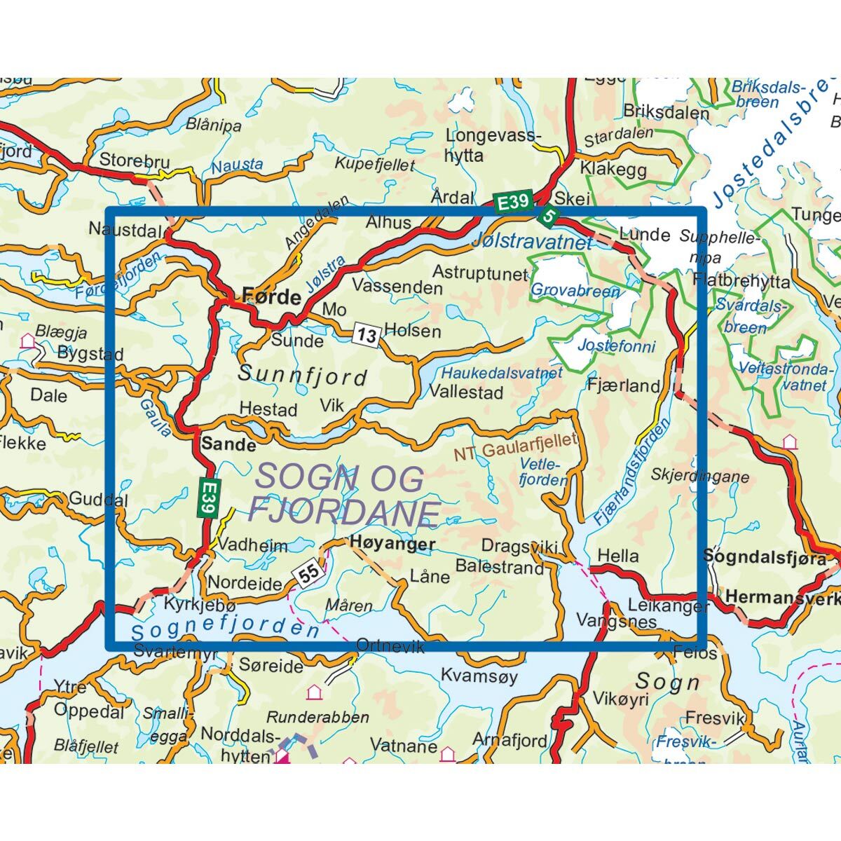 Gaularfjellet Topo 3000 Turkart - Bilde 4