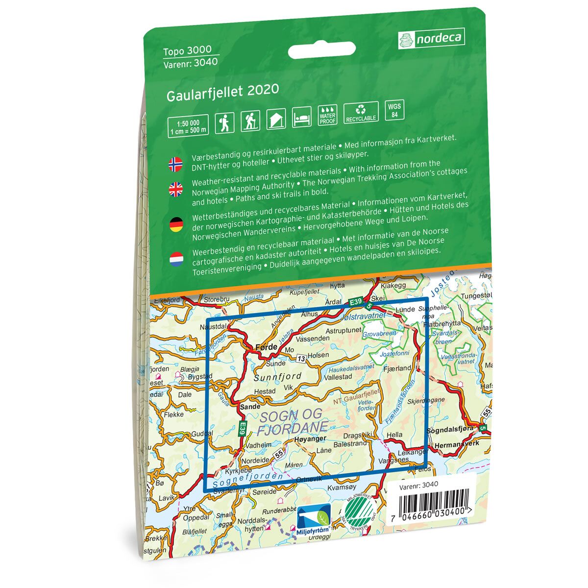 Gaularfjellet Topo 3000 Turkart - Bilde 2
