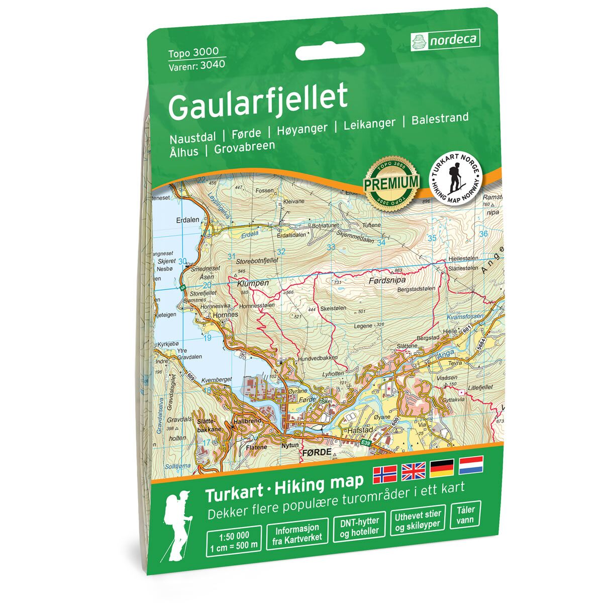 Produktbilde av gaularfjellet topo 3000 turkart