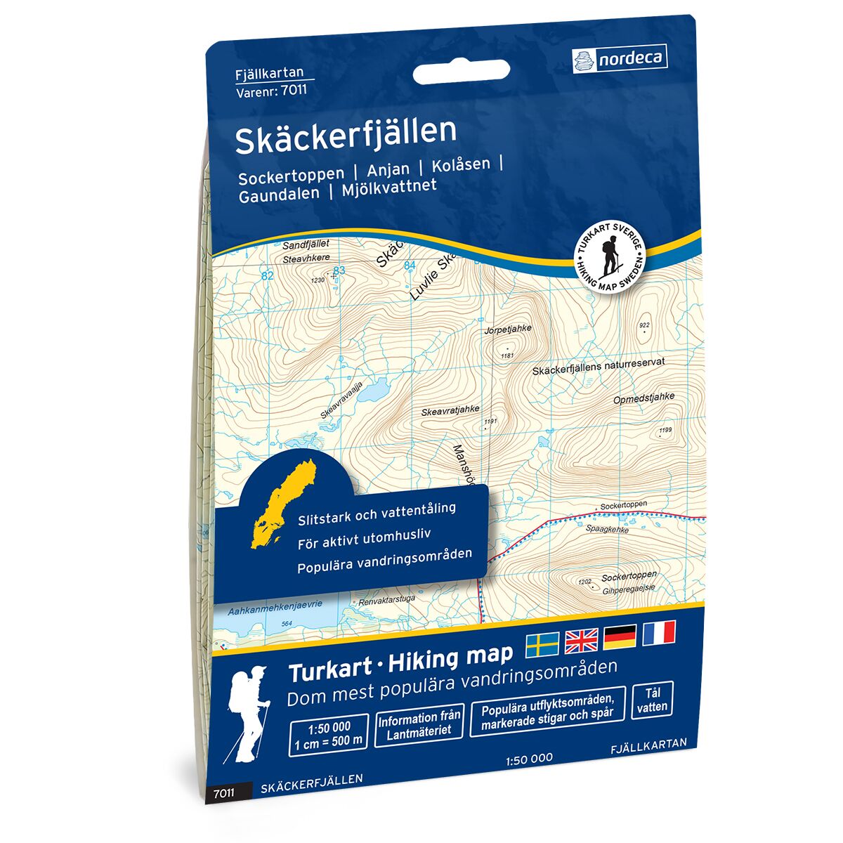 Produktbilde av skäckerfjällen svensk fjellkart
