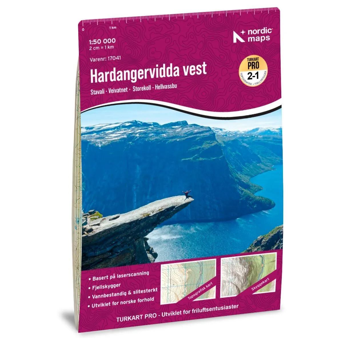 Hardangervidda Vest Turkart Pro 1:50 000 – forside