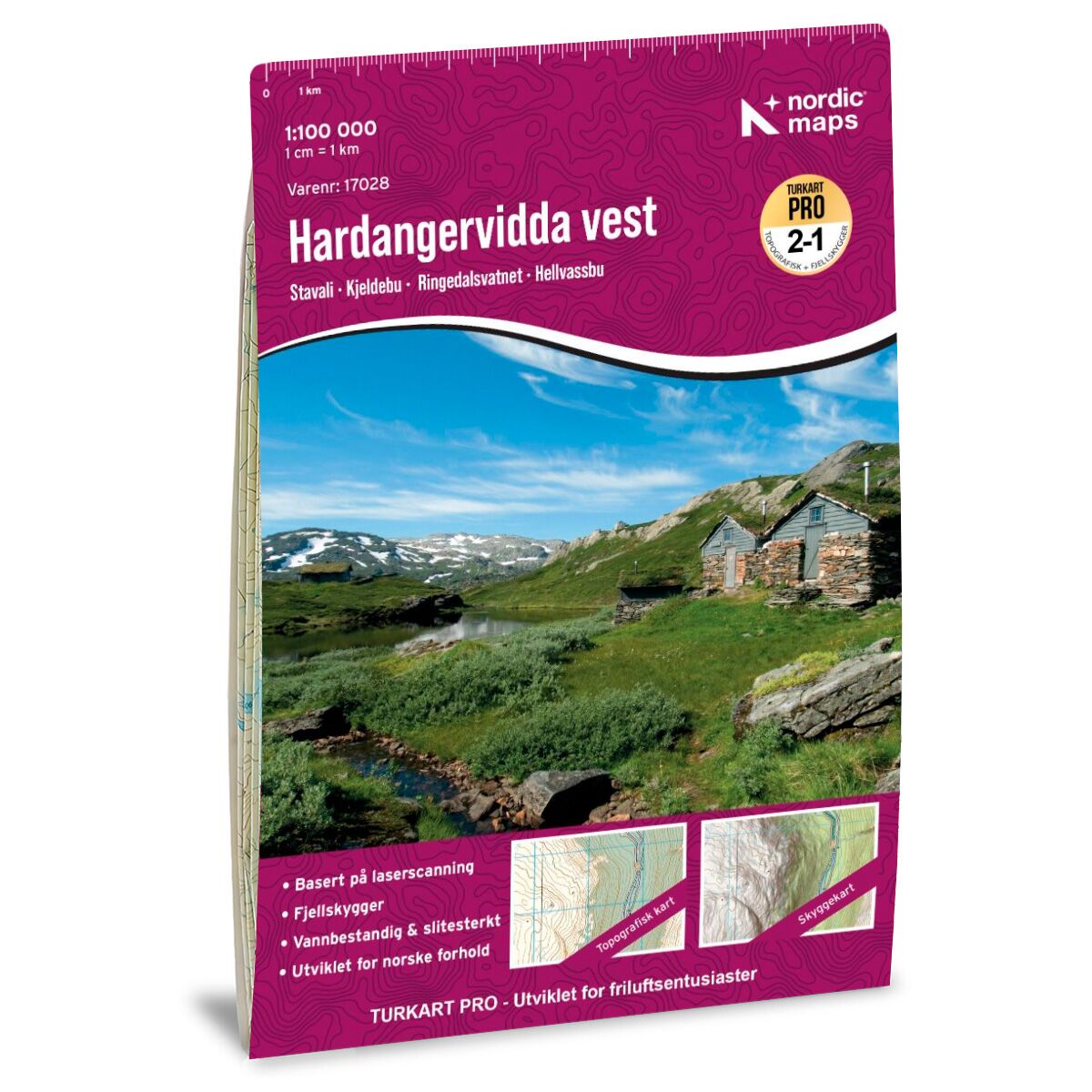 Hardangervidda Vest Turkart Pro 1:100 000 – forside