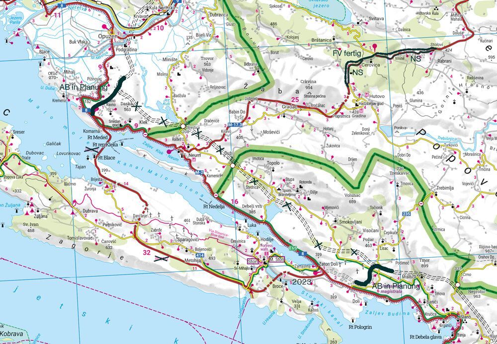 Kroatia – kysten – veikart (flerspråklig) - Bilde 4