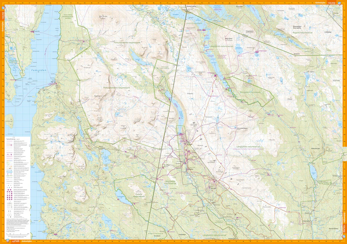 Grövelsjön Rogen komplett turkart forside og bakside