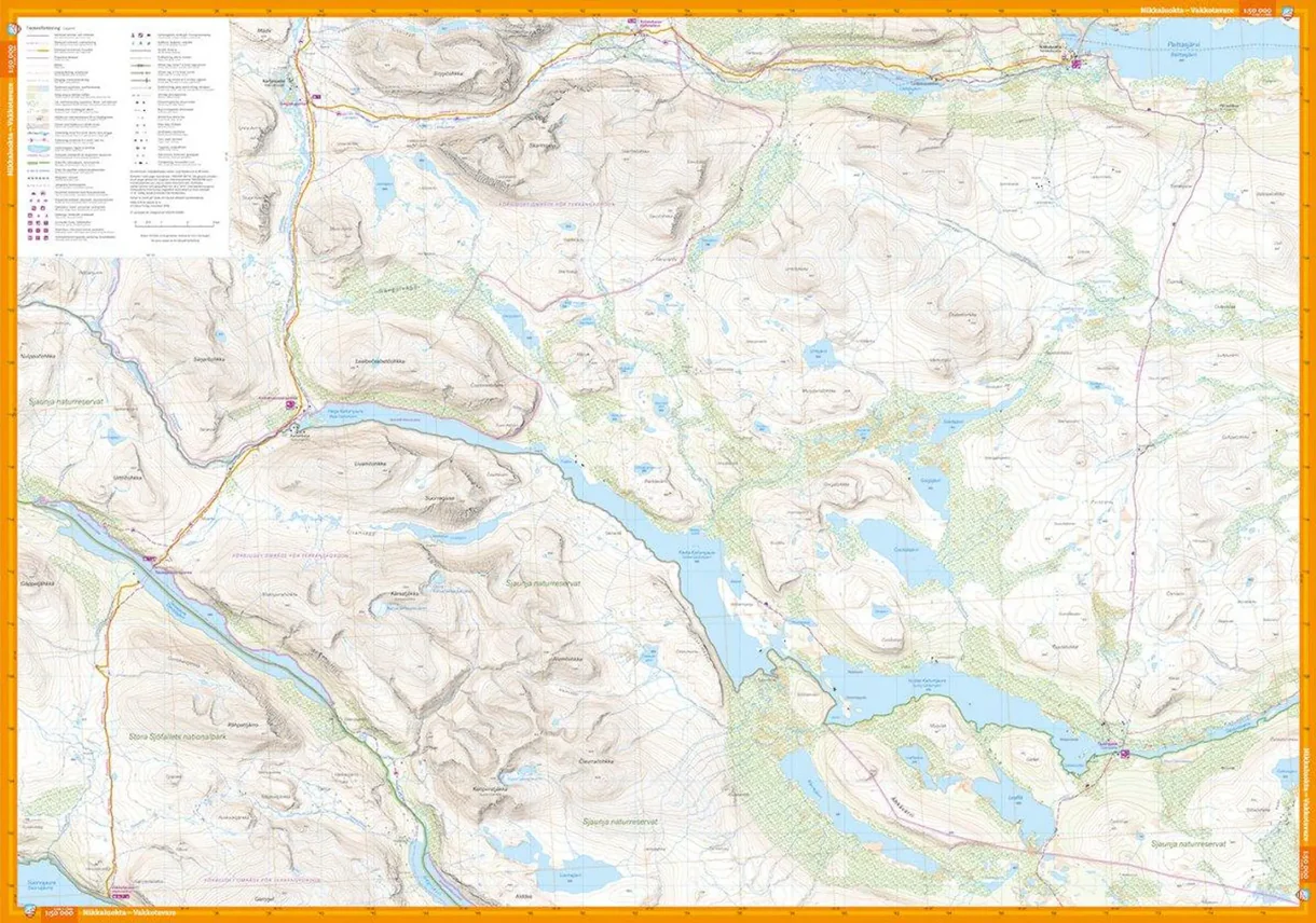 Kungsleden Nikkaluokta Ritsem Vakkotavare komplett turkart forside og bakside