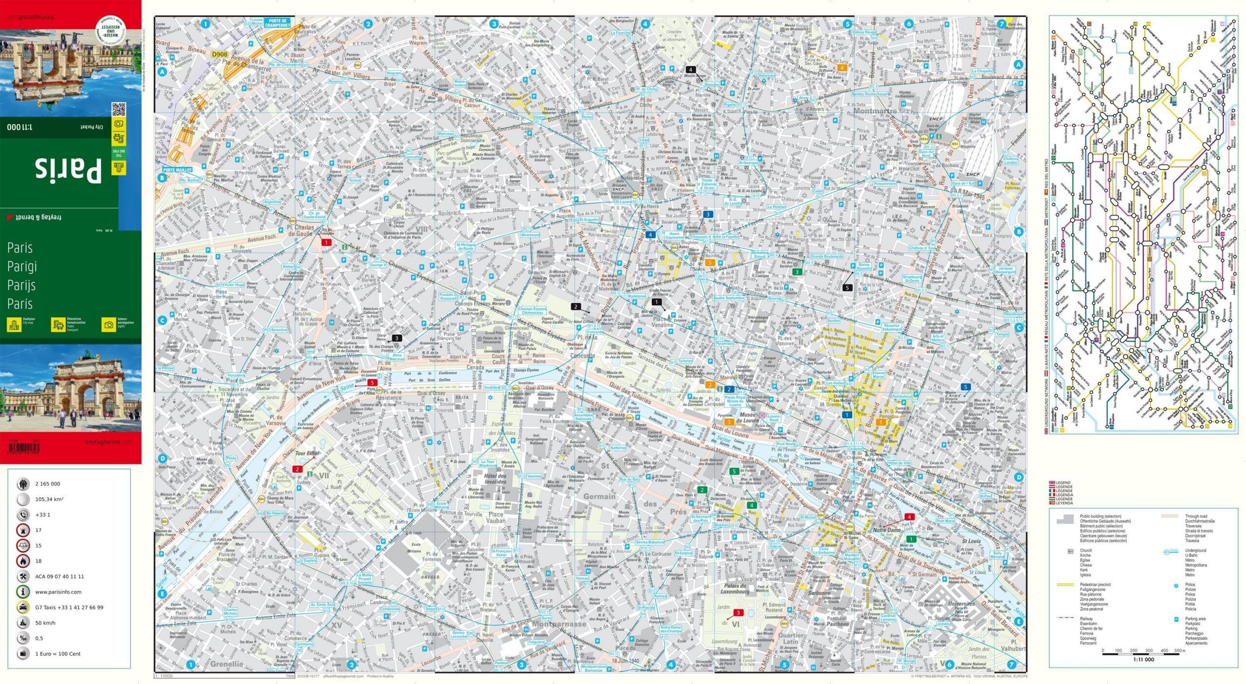 Oppslått bykart over Paris