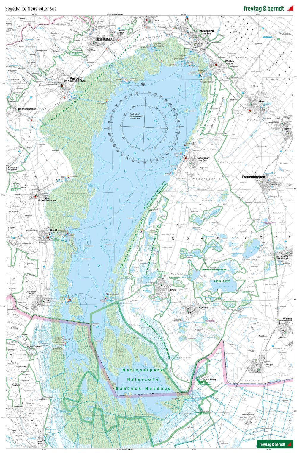 Kartutsnitt fra Neusiedlersjøen turkart 1:50 000