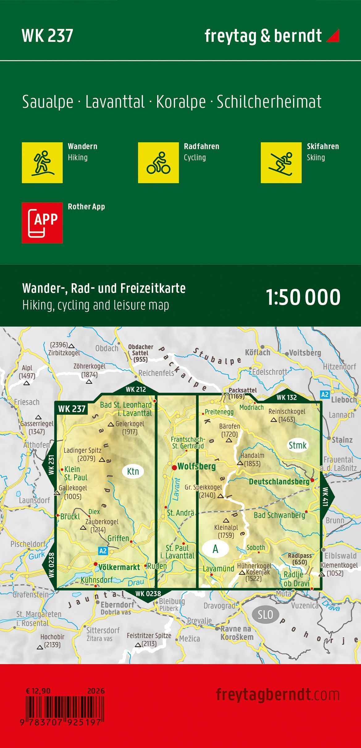 Bakside av Saualpe turkart