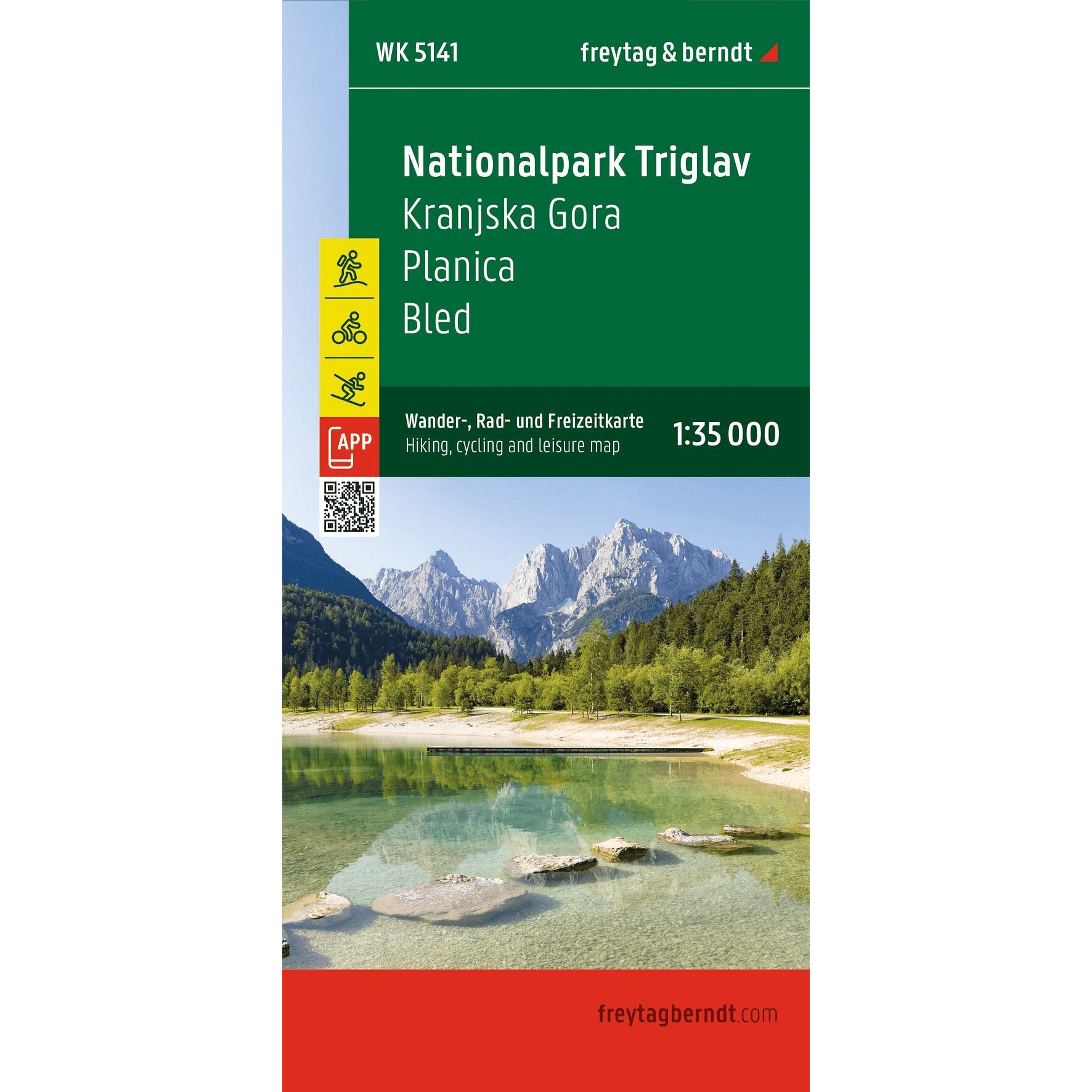 Forsiden av Triglav nasjonalpark turkart fra freytag & berndt