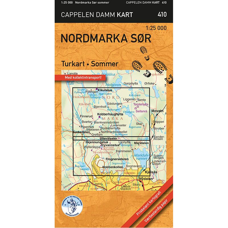 Nordmarka sør turkart 2021 – 1:25 000 Cappelen Damm
