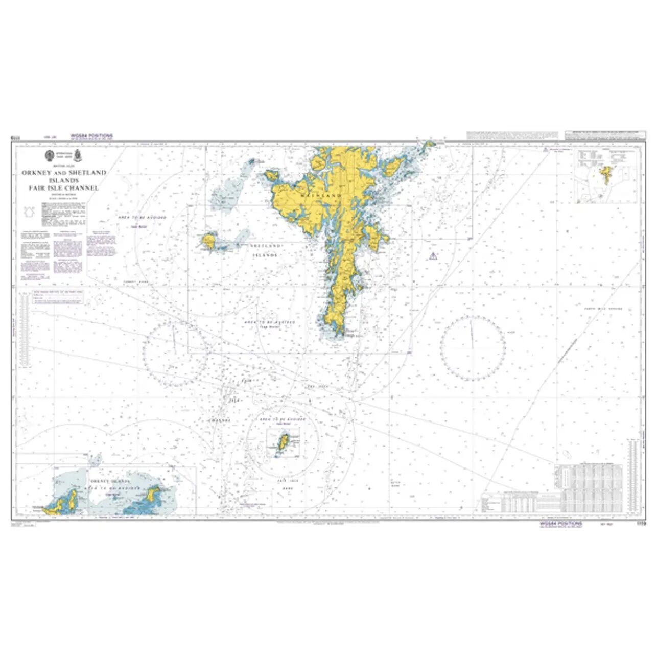 British Admiralty Chart 1119 Orkney and Shetland Islands
