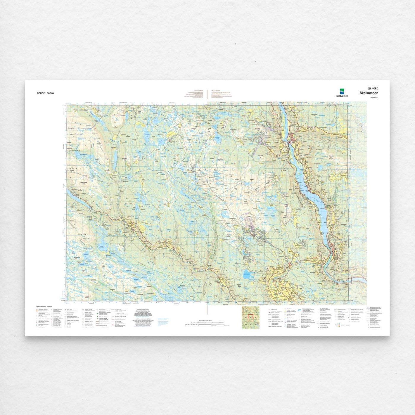 Kartverket - landkart (N50): 066N Skeikampen