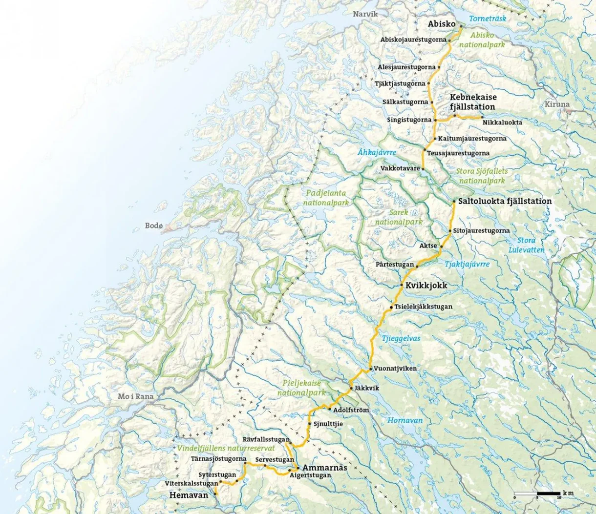 Kungsleden komplett friluftsatlas forside og bakside