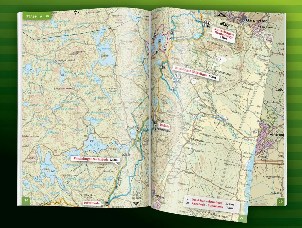 Map section: Bergslagsleden Outdoor Atlas 1:50,000