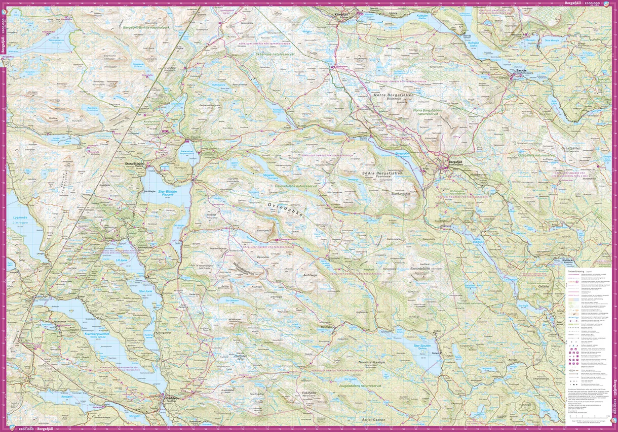 Kittelfjäll Borgafjäll komplett turkart forside og bakside