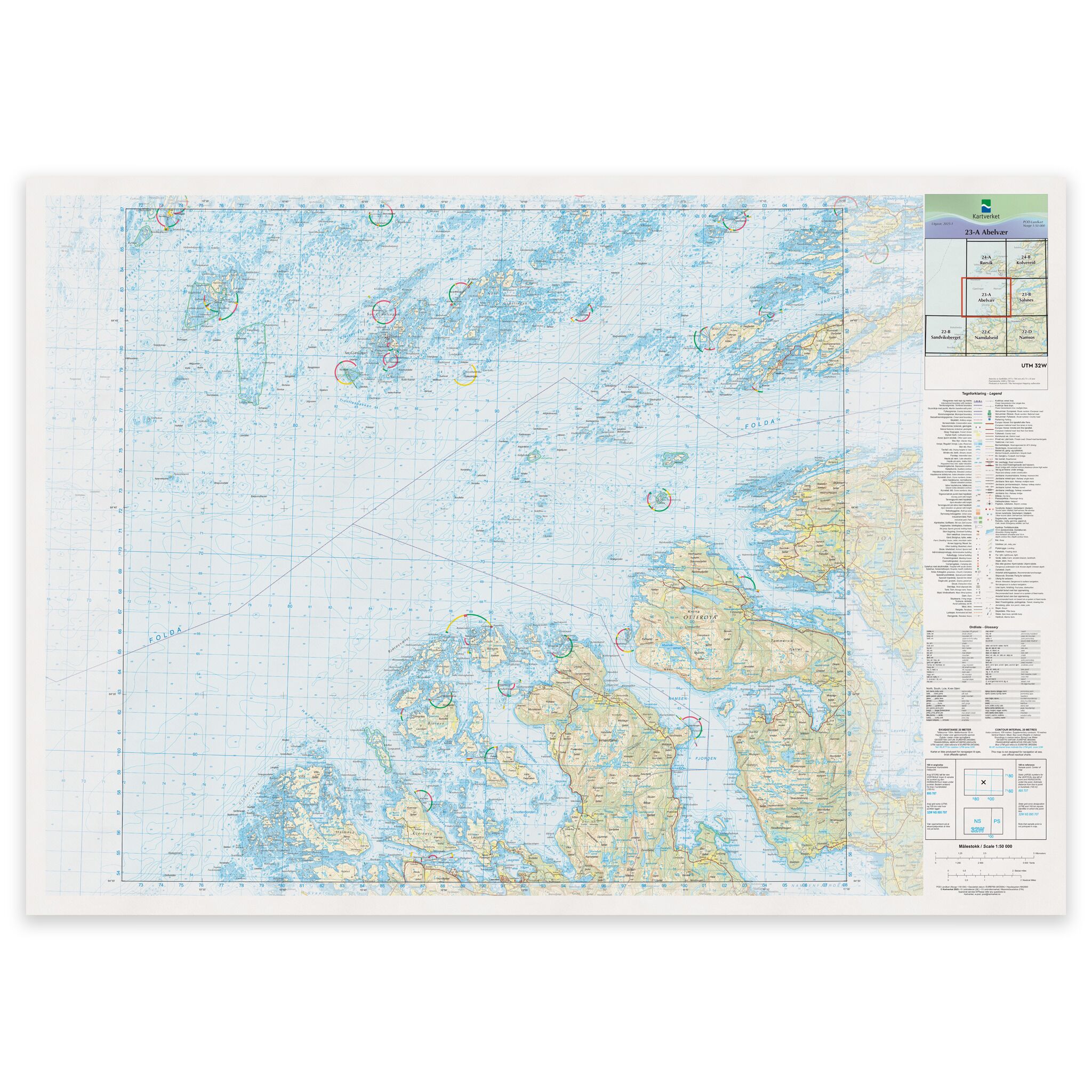 Kartverket - landkart (N50): 23-A Abelvær