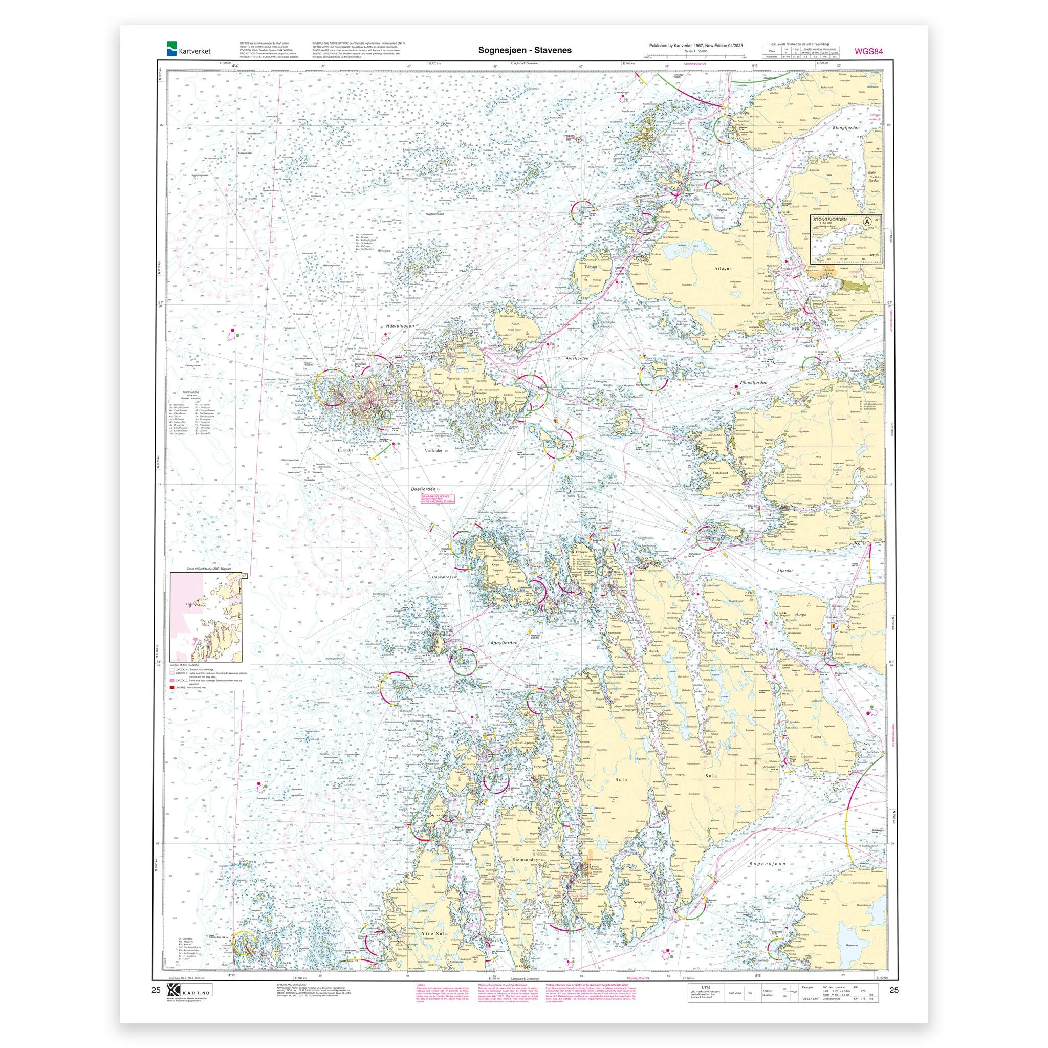 Kartverket - hovedkart 25: Sognesjøen – Stavenes
