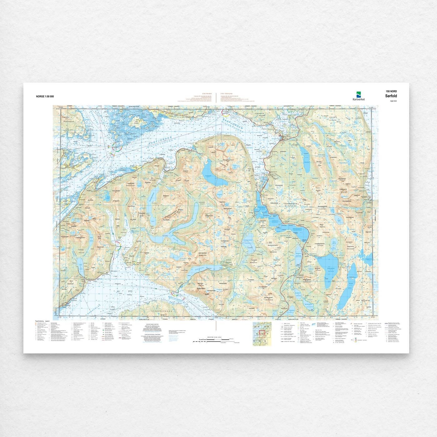 Kartverket - landkart (N50): 150N Sørfold
