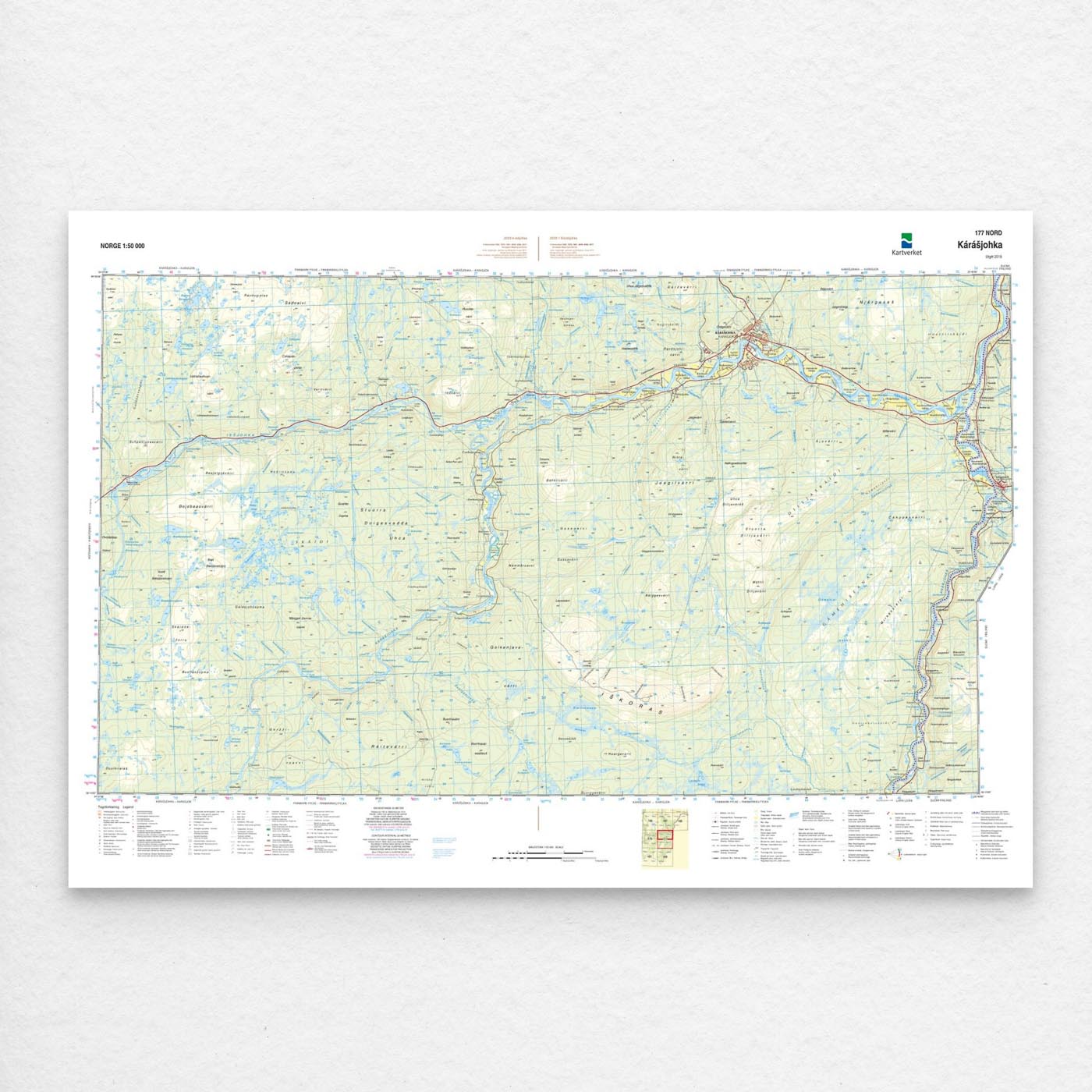 Kartverket - landkart (N50): 177N Kárásjohka