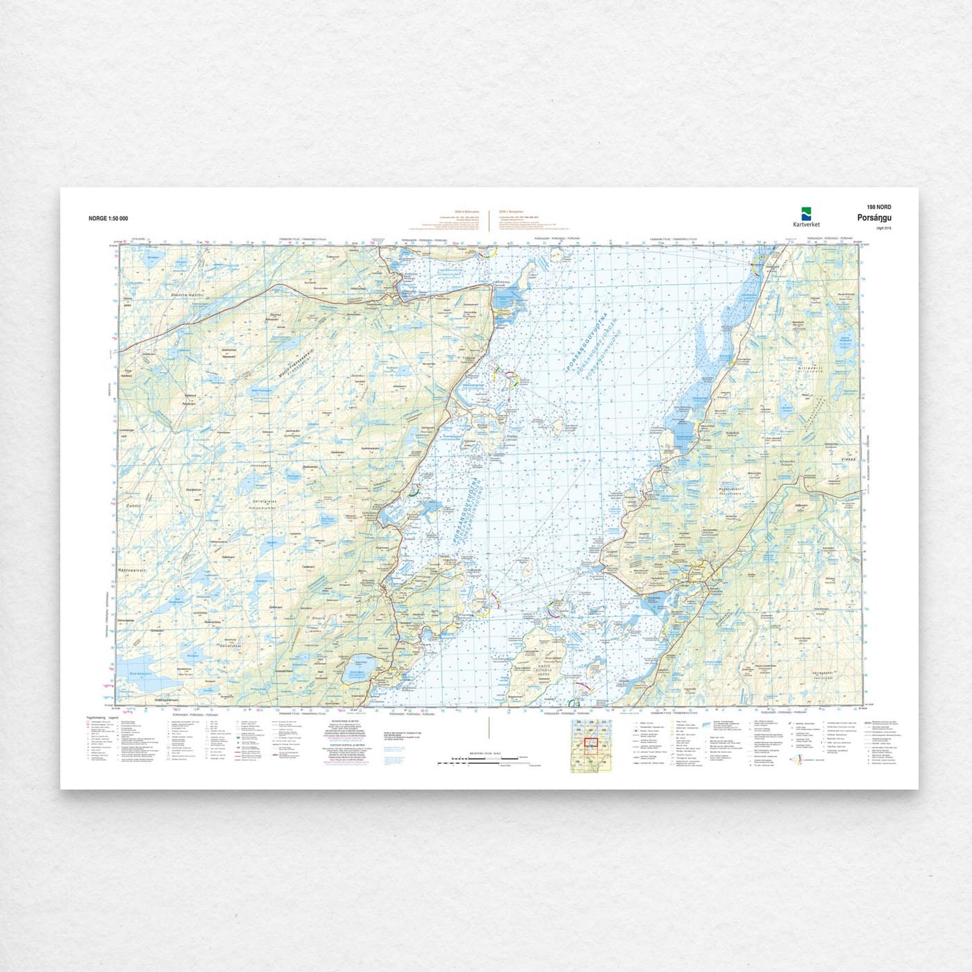Kartverket - landkart (N50): 198N Porsángu