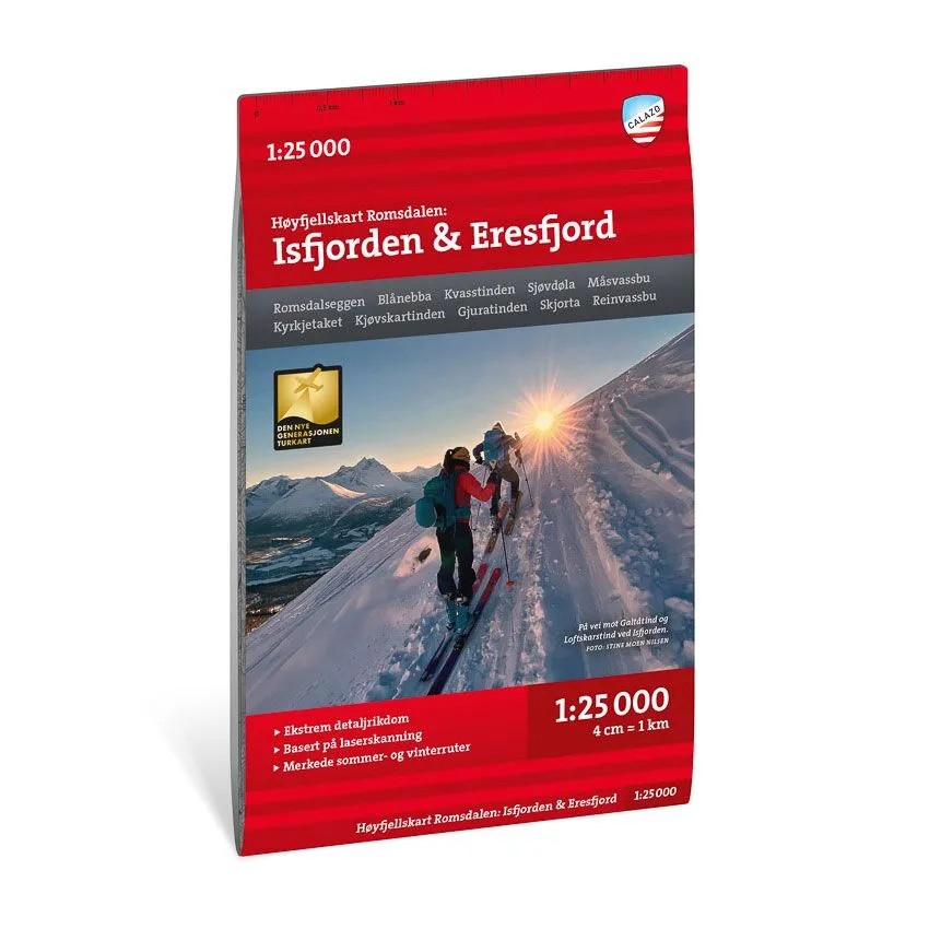 Høyfjellskart Romsdalen: Isfjorden & Eresfjord 1:25.000