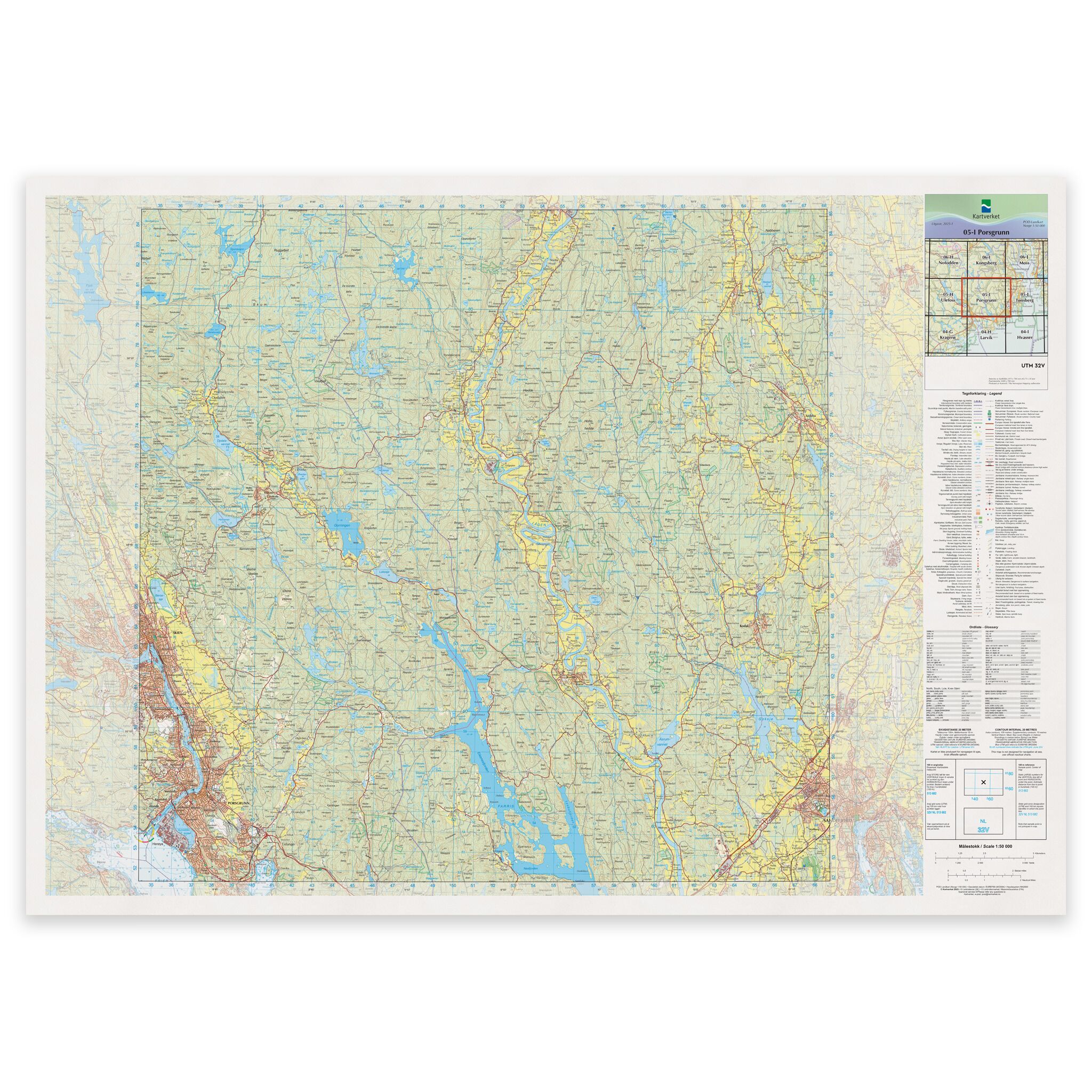 Kartverket - landkart (N50): 05-I Porsgrunn