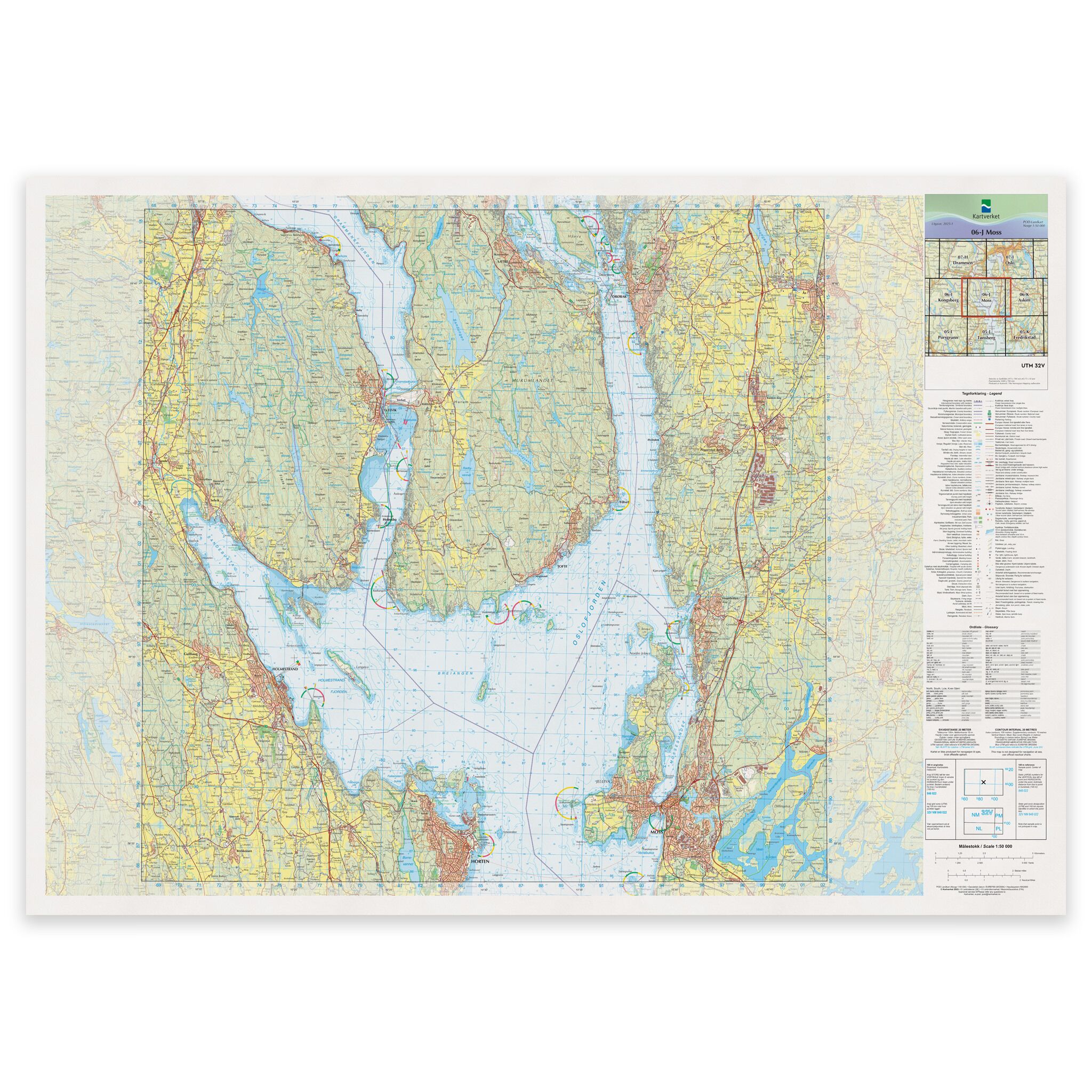 Kartverket - landkart (N50): 06-J Moss