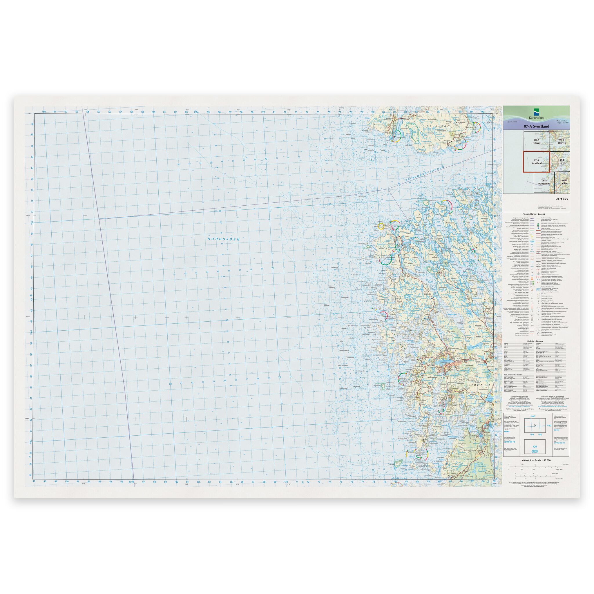 Kartverket - landkart (N50): 07-A Svortland