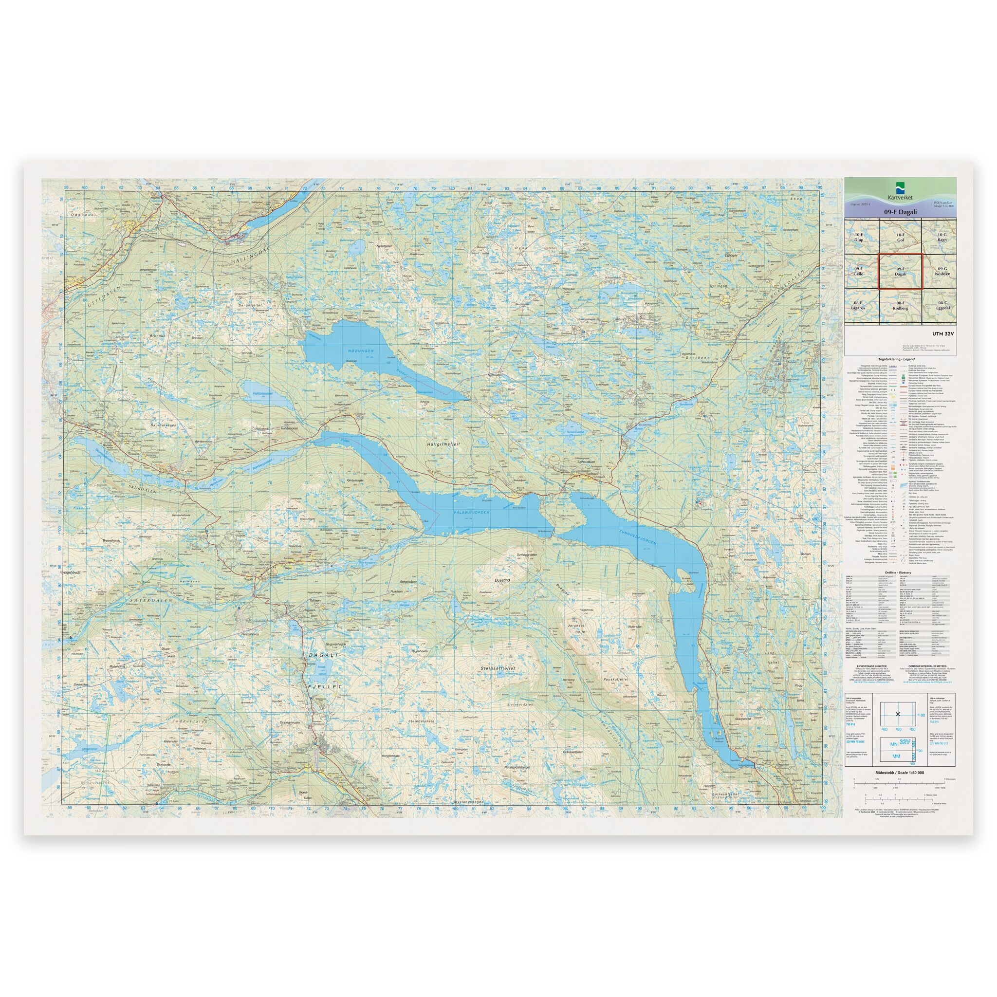 Kartverket - landkart (N50): 09-F Dagali