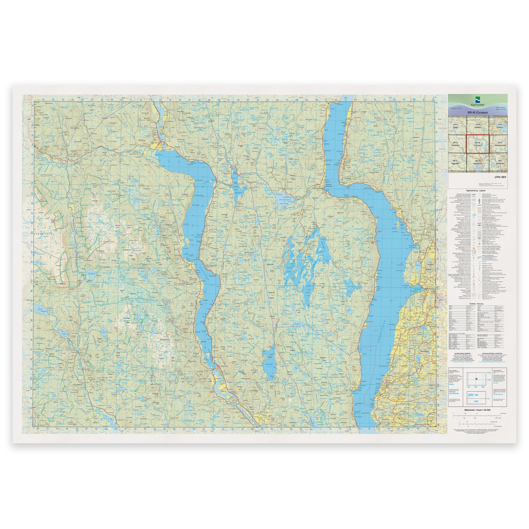 Kartverket - landkart (N50): 09-H Grymyr