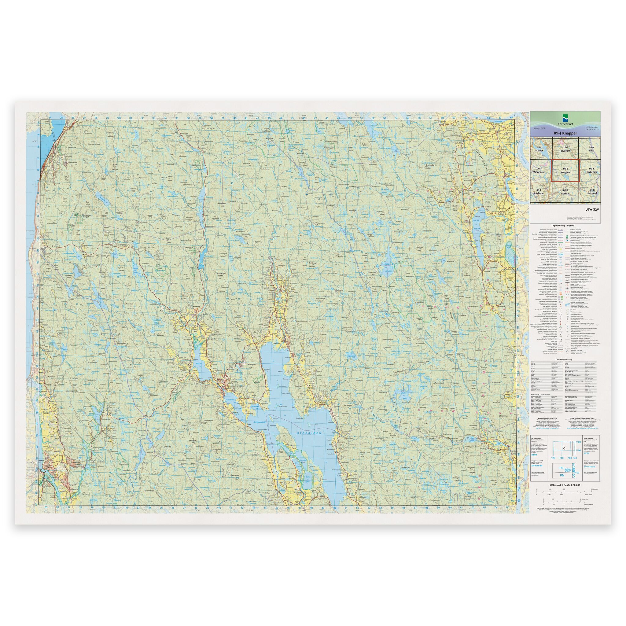 Kartverket - landkart (N50): 09-J Knapper