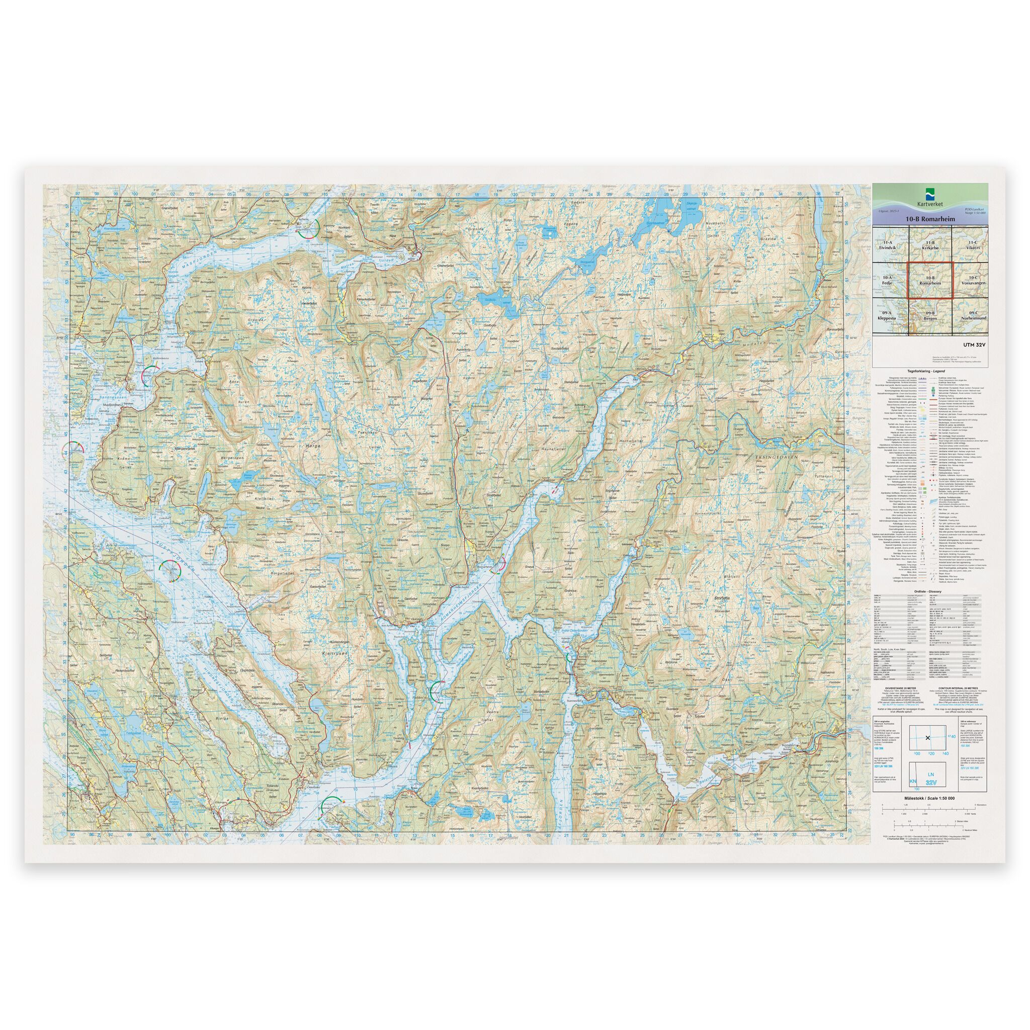 Kartverket - landkart (N50): 10-B Romarheim