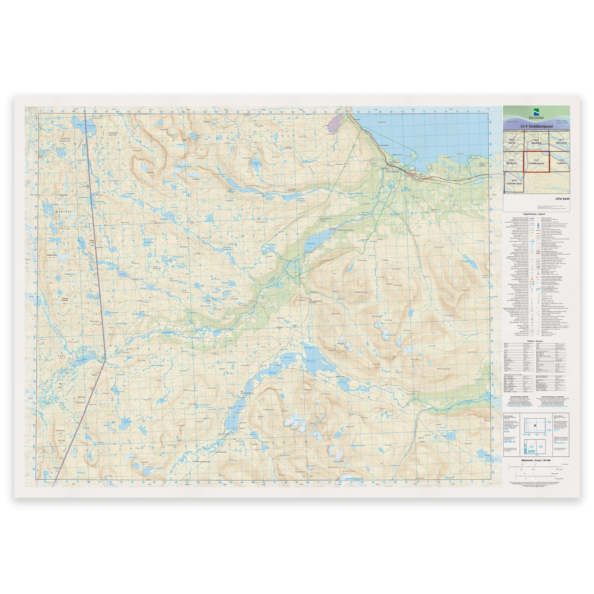 Kartverket - landkart (N50): 35-F Stohkkenjunni