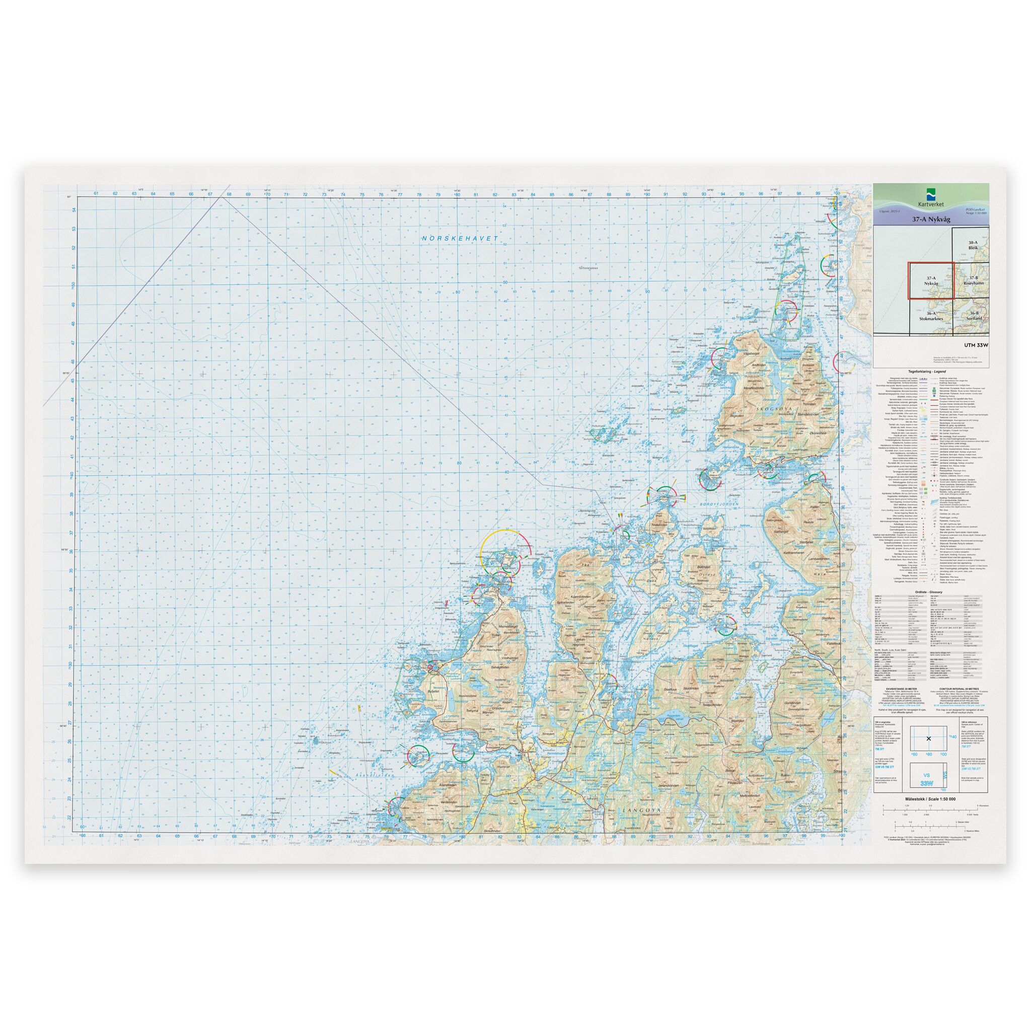 Kartverket - landkart (N50): 37-A Nykvåg