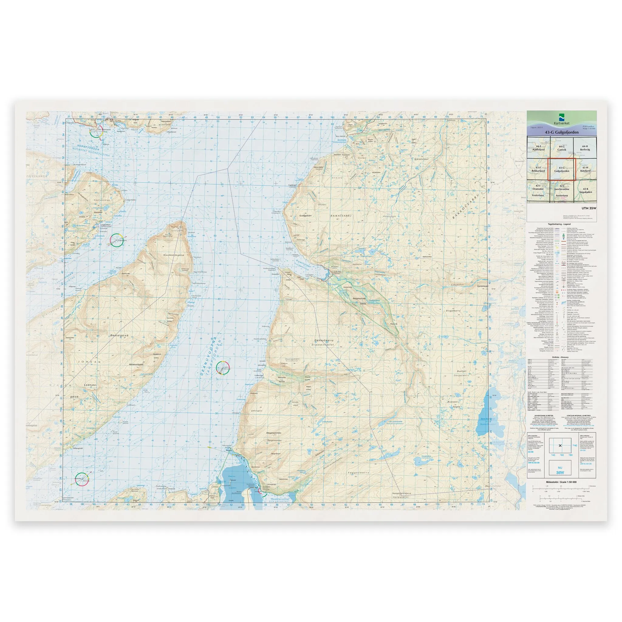 Kartverket - landkart (N50): 43-G Gulgofjorden